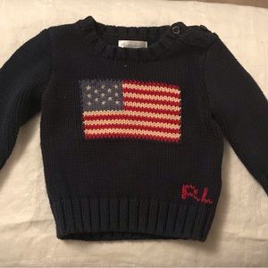 Ralph Lauren Baby Sweater USA flag 9 months